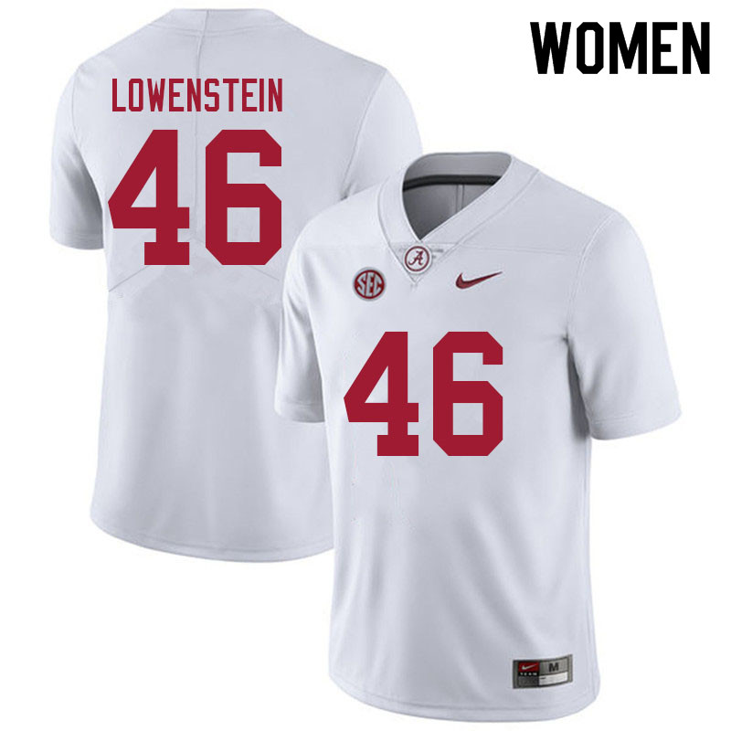 Alabama Crimson Tide Women's Julian Lowenstein #46 White NCAA Nike Authentic Stitched 2021 College Football Jersey ZF16D82LQ